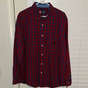 Chaps Red Plaid Button-Up Shirt
